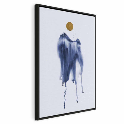 Leinwandbild - Forest in Watercolors (1-part) - Blue Hue Landscape Abstraction