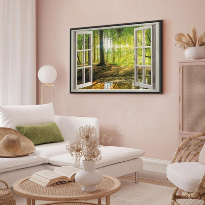 Leinwandbild - Window: View on Forest