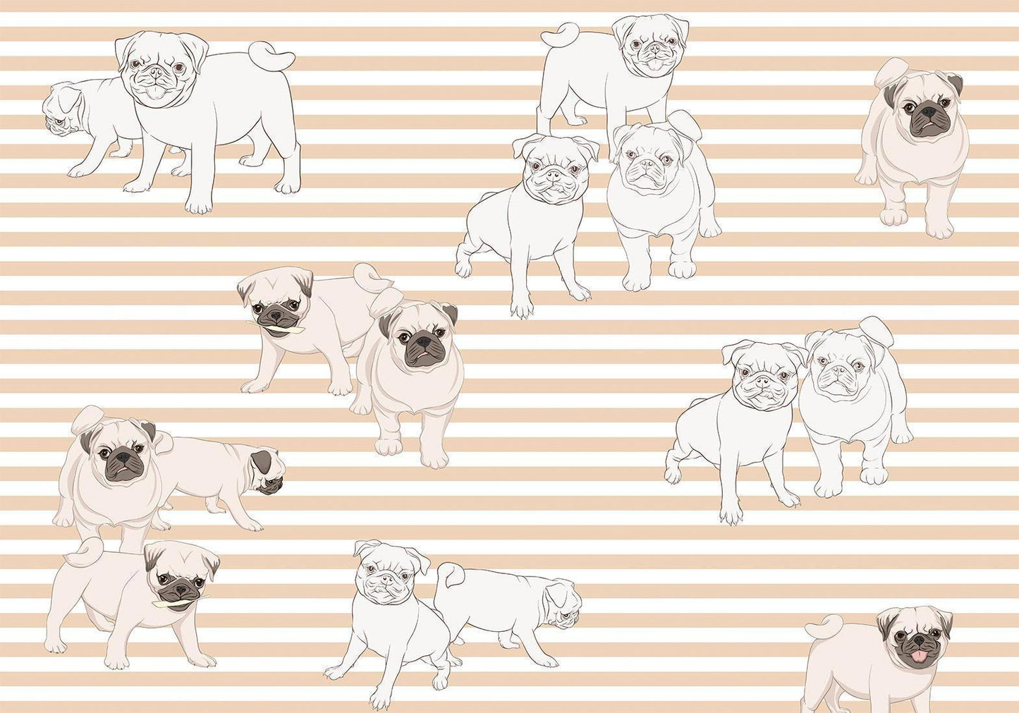 Fototapete Playful Dogs – Verspielte Hunde für fröhliche Räume
