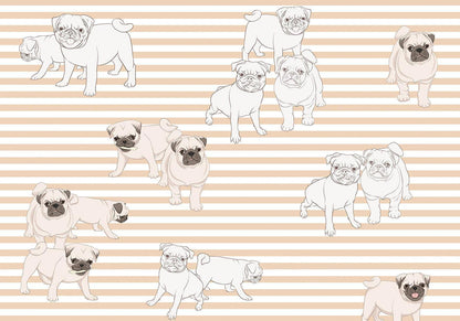 Fototapete Playful Dogs – Verspielte Hunde für fröhliche Räume