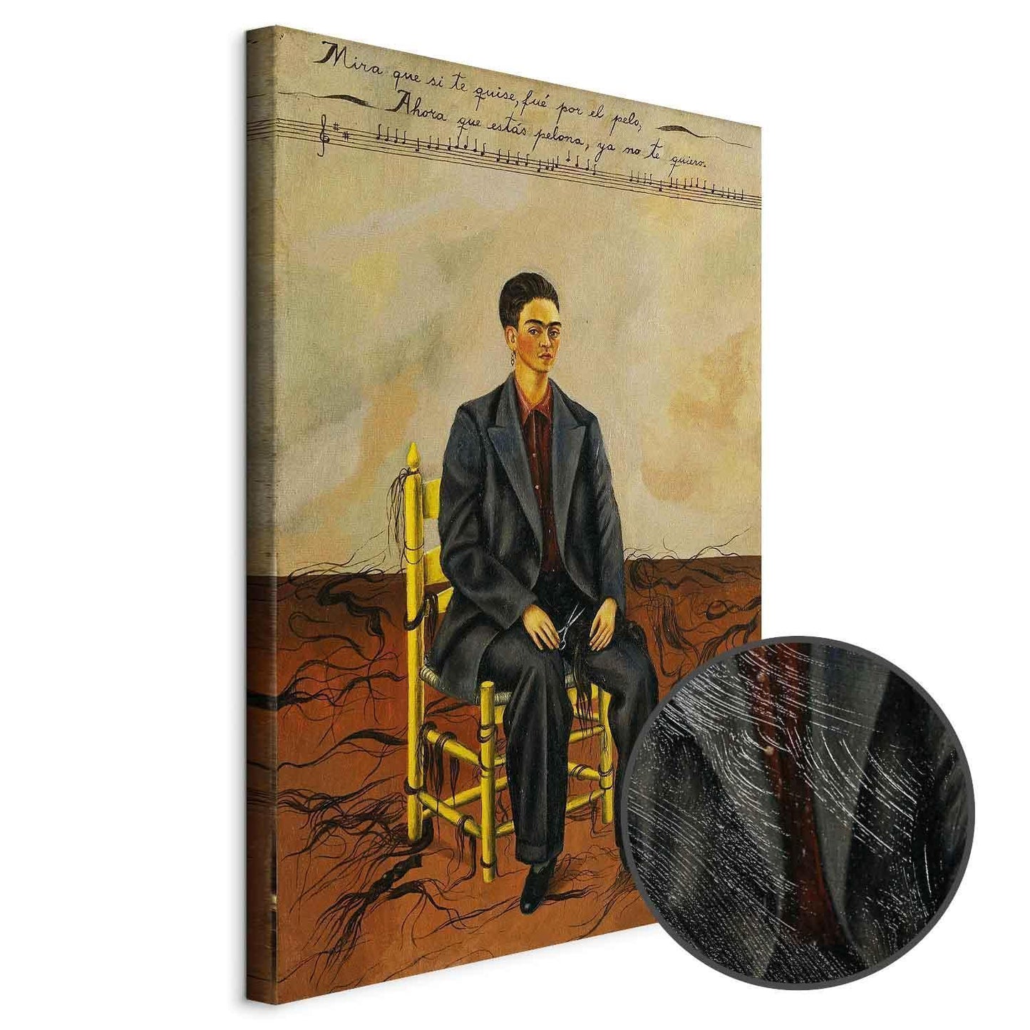 Leinwandbild - Frida Kahlo – Self-Portrait with Cropped Hair