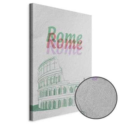 Leinwandbild - Rome in Watercolours (1 Part) Vertical