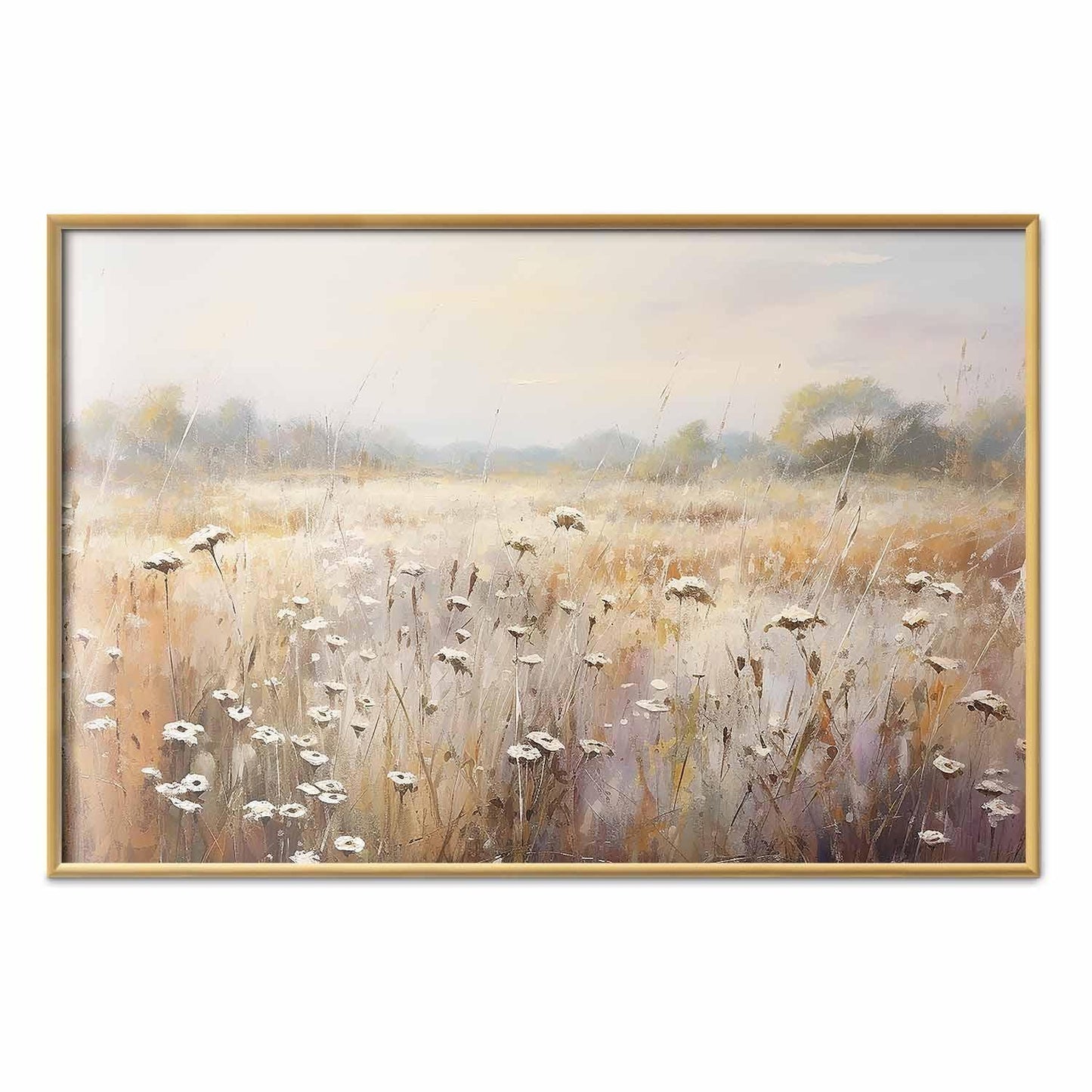 Poster - Impressionist meadow – field landscape in a pastel colour palette