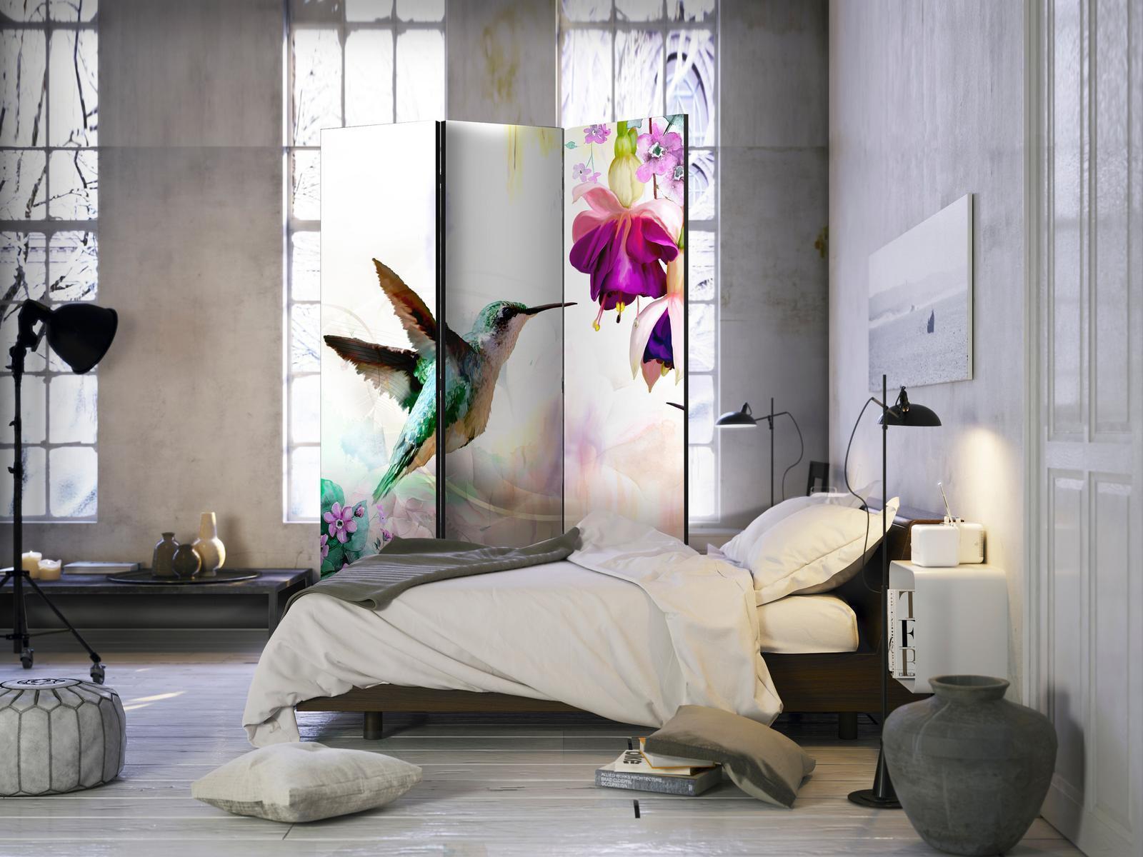 Paravent - Hummingbirds and Flowers Artgeist