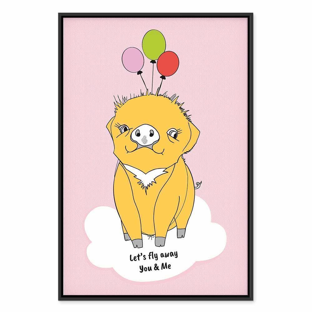 Leinwandbild - Soaring Pig (1 Part) Vertical