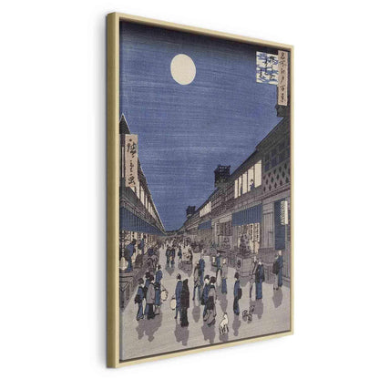 Leinwandbild - Utagawa Hiroshige – Night time view of Saruwaka Street