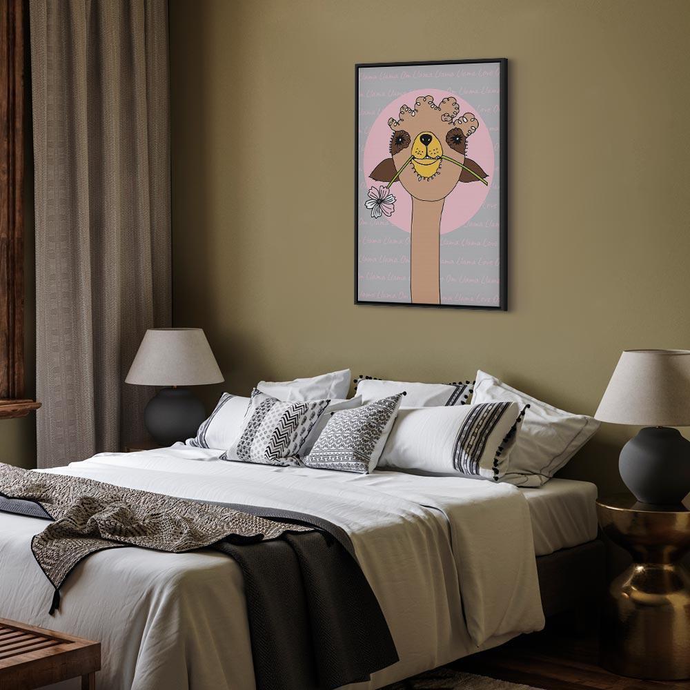 Leinwandbild - Happy Llama (1 Part) Vertical