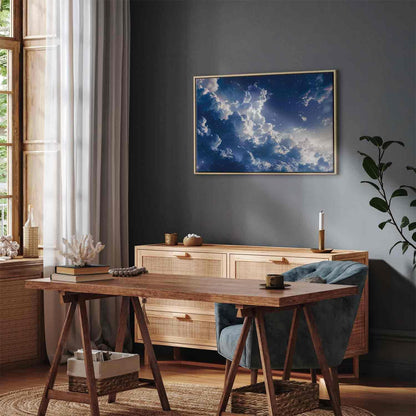 Leinwandbild - Starry Clouds and Delicate Light Over a Corner of the Sky