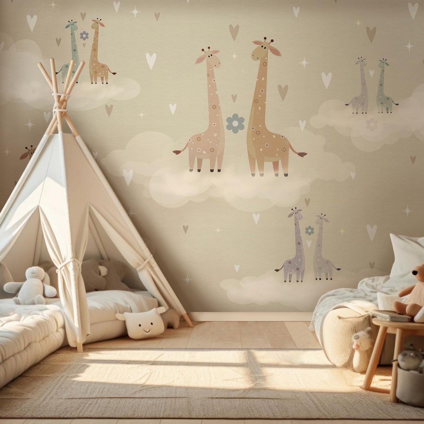 Fototapete - Giraffes in Love Artgeist