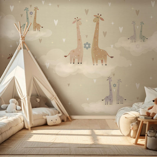 Fototapete - Giraffes in Love Artgeist