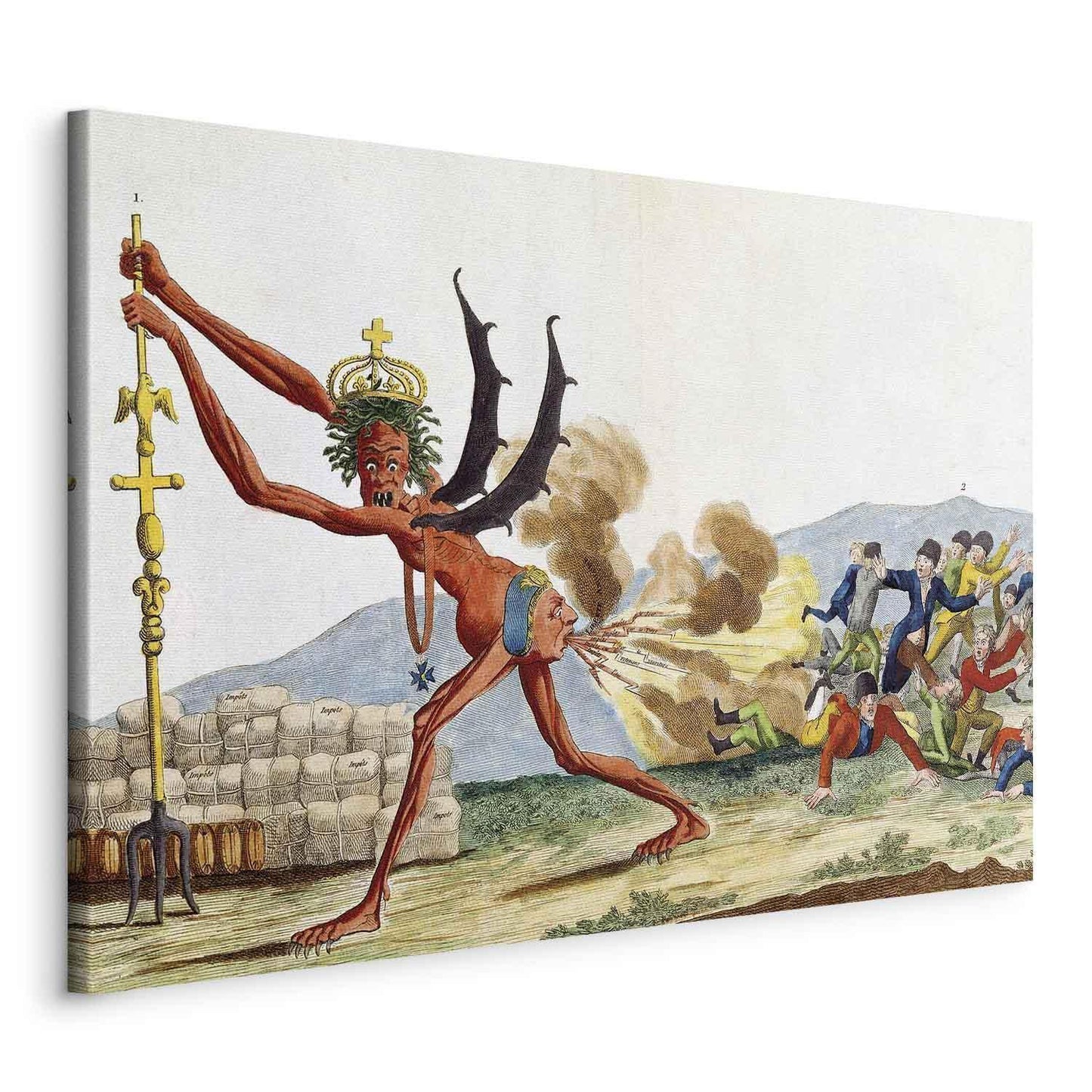 Leinwandbild - Jacques-Louis David – Caricature of the English Government