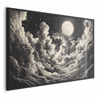 Poster - Moon and Stars Singing Among the Great Clouds Artgeist