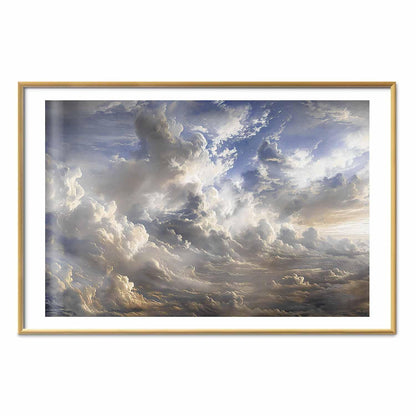 Poster - Golden Reflections on Clouds Announcing Dusk