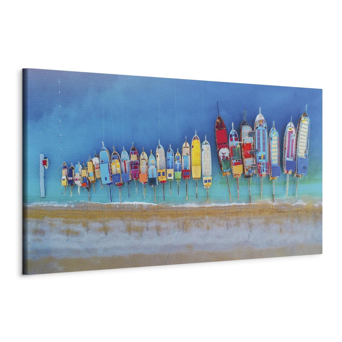 Leinwandbild - Colourful Boats (1 Part) Narrow