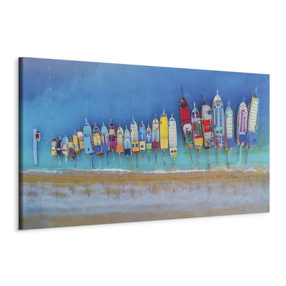 Leinwandbild - Colourful Boats (1 Part) Narrow