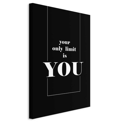 Leinwandbild - Key to Success (1-part) - Black and White English Inscriptions