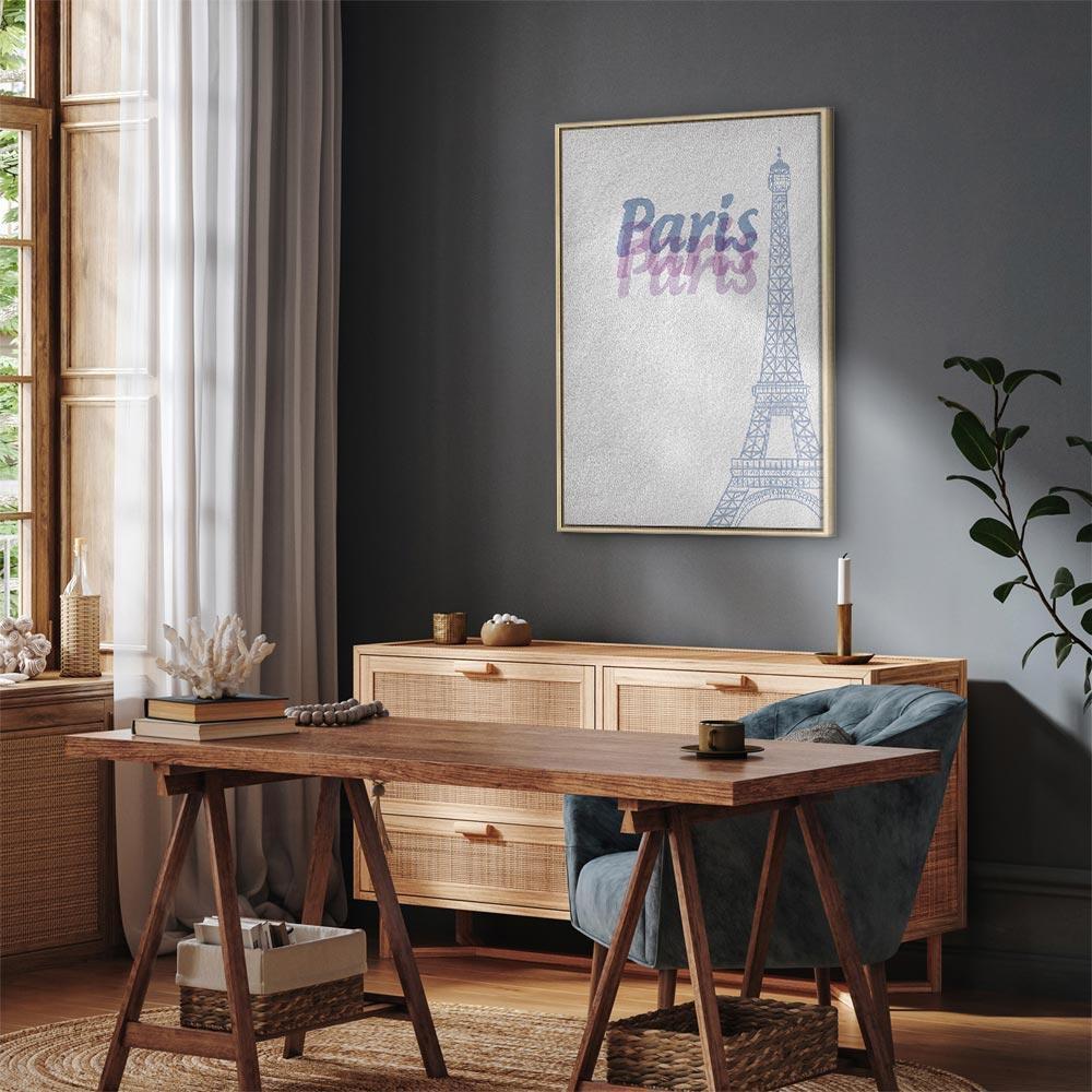 Leinwandbild - Paris in Watercolours (1 Part) Vertical