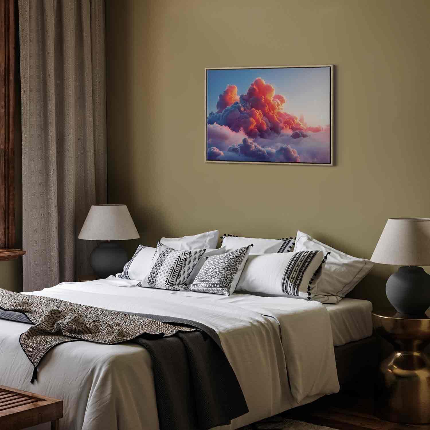 Leinwandbild - Twilight Spectacle: Clouds in Shades of Pink and Violet Artgeist