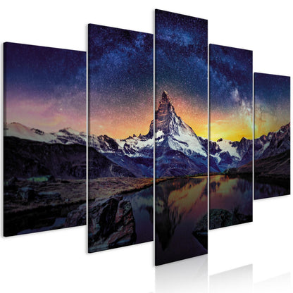 Leinwandbild Matterhorn – Majestätische Alpenlandschaft in 5 Teilen