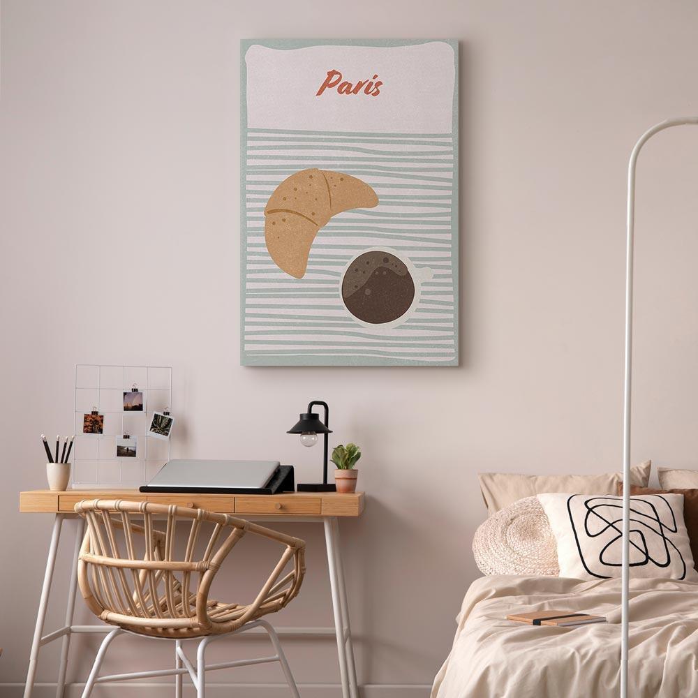 Leinwandbild - Parisian Breakfast (1 Part) Vertical