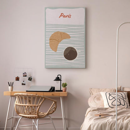 Leinwandbild - Parisian Breakfast (1 Part) Vertical