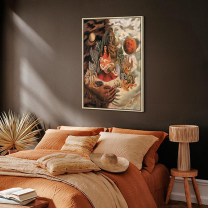 Leinwandbild - Frida Kahlo – The Love Embrace of the Universe, the Earth (Mexico), Myself, Diego, and Señor Xolotl