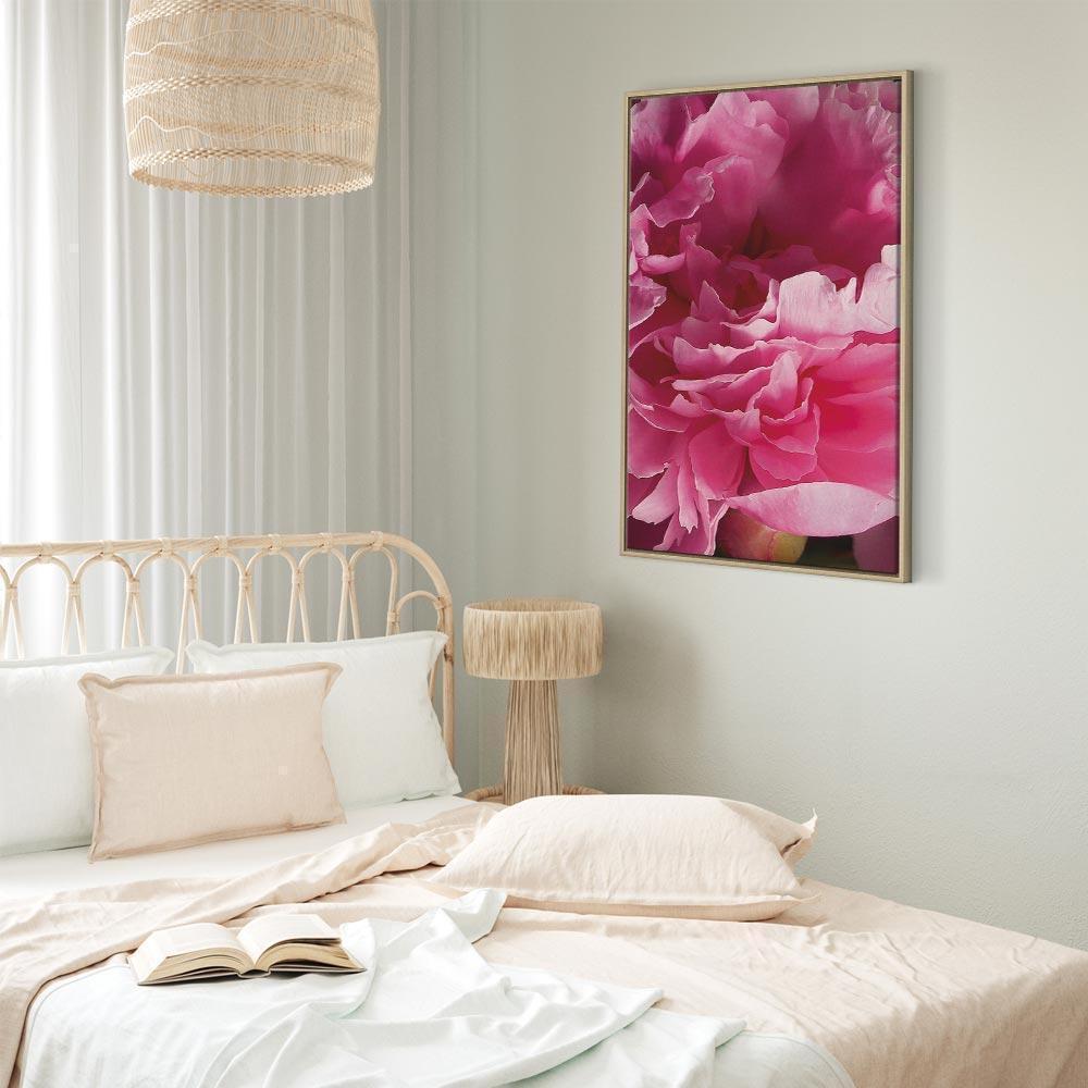 Leinwandbild - Blossom of Beauty (1-part) - Pink Peony Flower Embraced by Nature