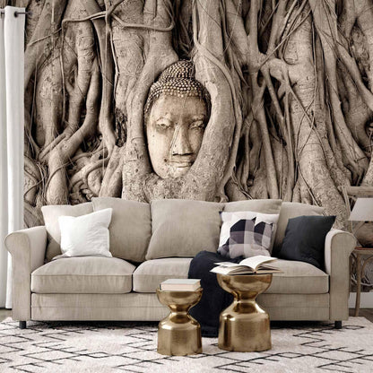 Fototapete Buddha unter dem Baum – Ruhe & Achtsamkeit für dein Zuhause