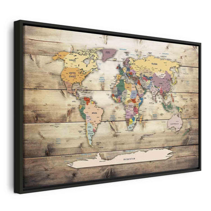 Leinwandbild - World Map: Colourful Continents Artgeist