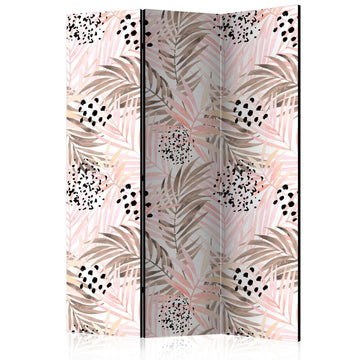Paravent - Pink Palm Leaves Artgeist