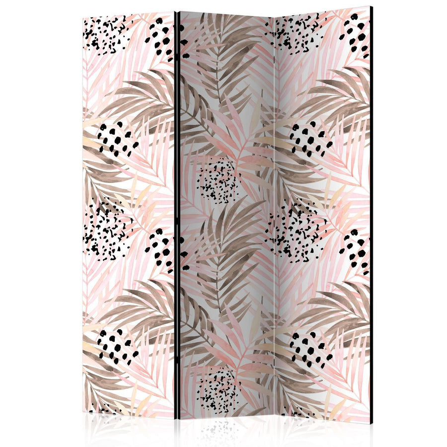 Paravent - Pink Palm Leaves Artgeist