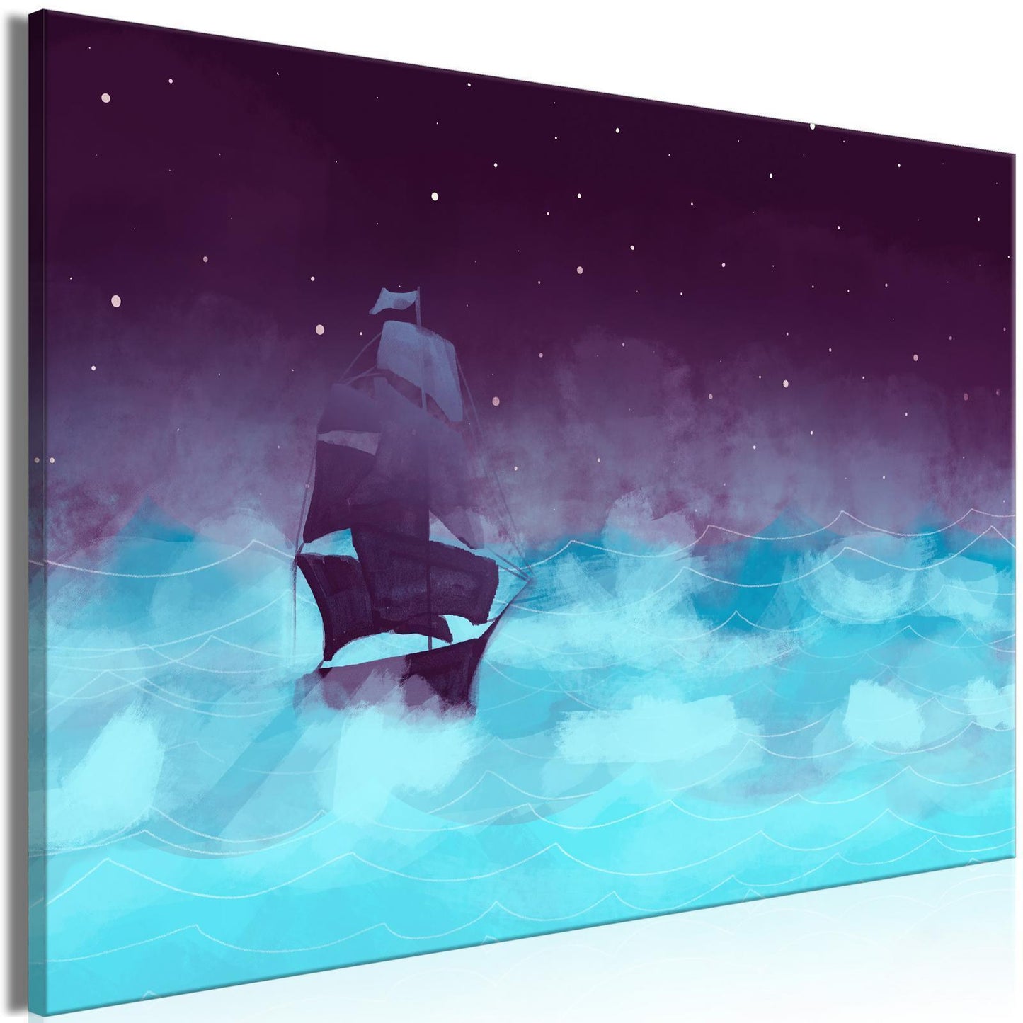 Leinwandbild - Night Waves (1 Part) Wide - Third Variant Artgeist