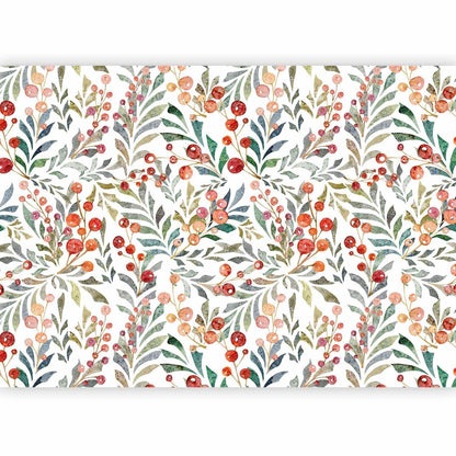 Fototapete - Leaves of Red Berries