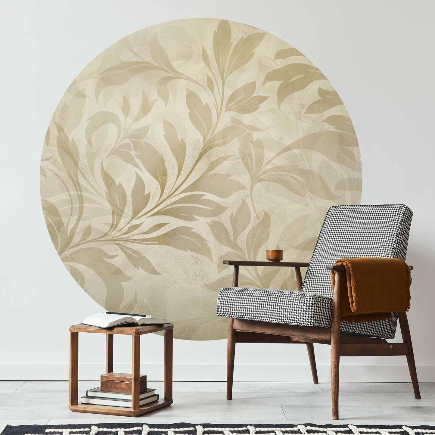 Runde Fototapete - Sand leaves and vines