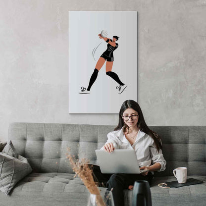 Leinwandbild - Female Volleyball Player Illustration Artgeist