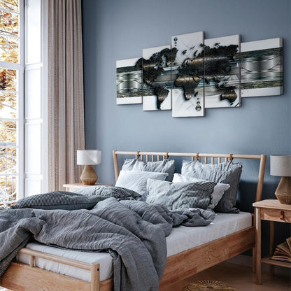 Leinwandbild - Metal World Map