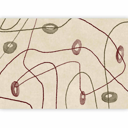 Fototapete - Lines and shapes – bead labyrinth on a pale washed background