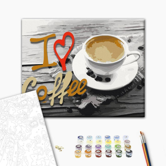 Malen nach Zahlen - I Love Coffee