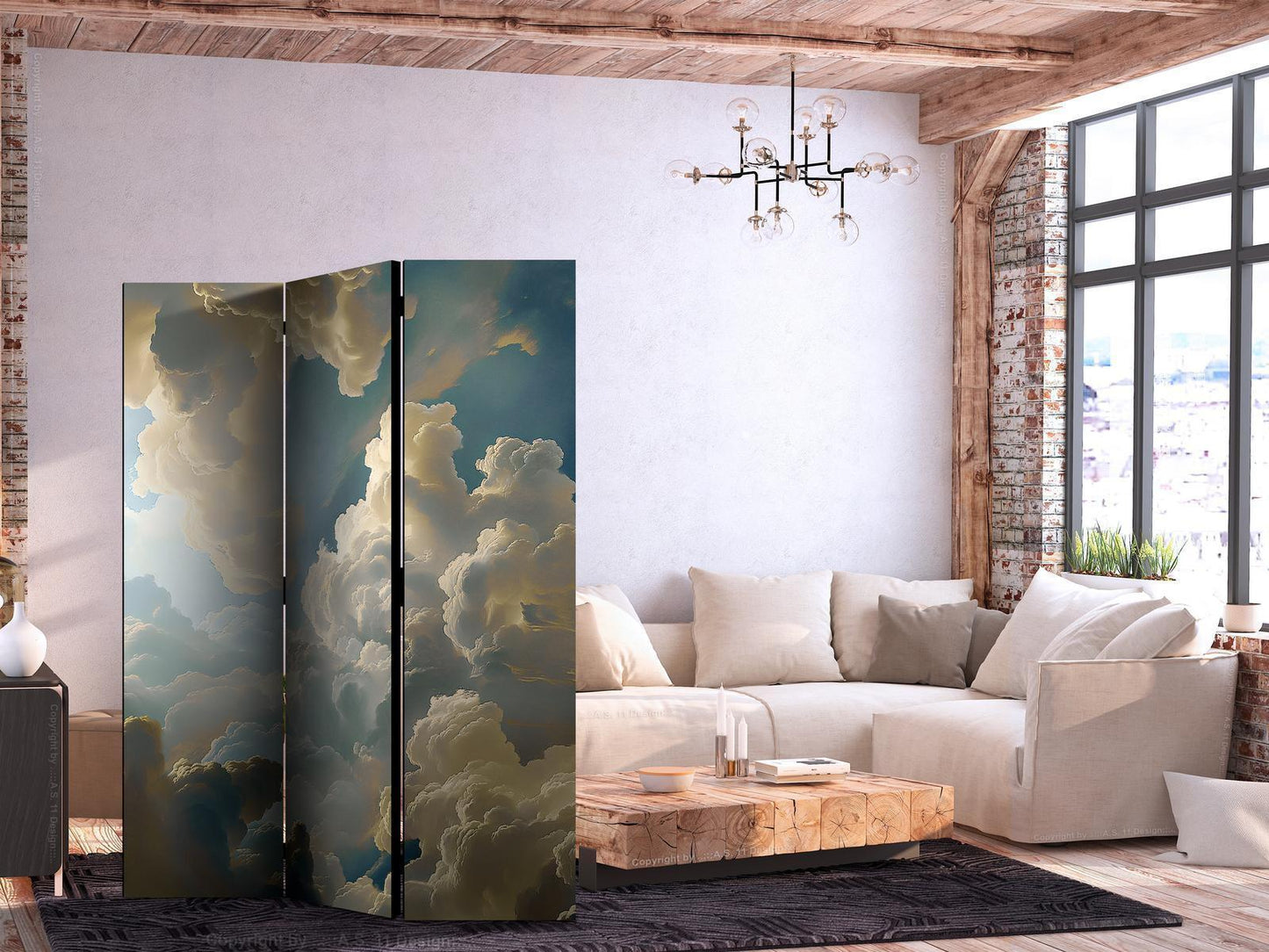 Paravent - Sun and Shadows: A Theatrical Display of Nature High Above the Ground Artgeist