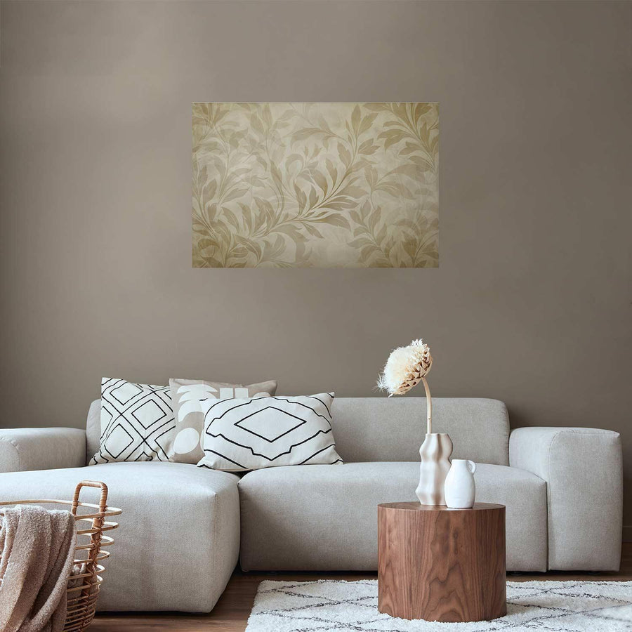 Poster - Sand-colored Leaves and Vines Artgeist