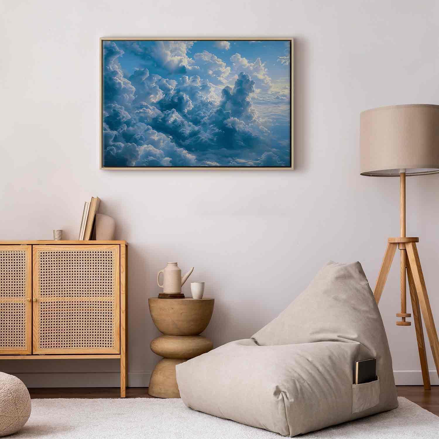 Leinwandbild - Ocean in the Air: Waving Clouds Reflecting Morning Light Artgeist