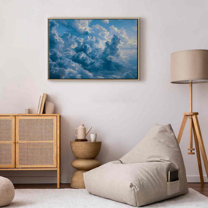 Leinwandbild - Ocean in the Air: Waving Clouds Reflecting Morning Light Artgeist