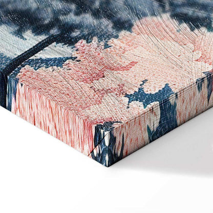 Leinwandbild - Landscape with the Ocean Cliffs and Trees in Delicate Pink Shades