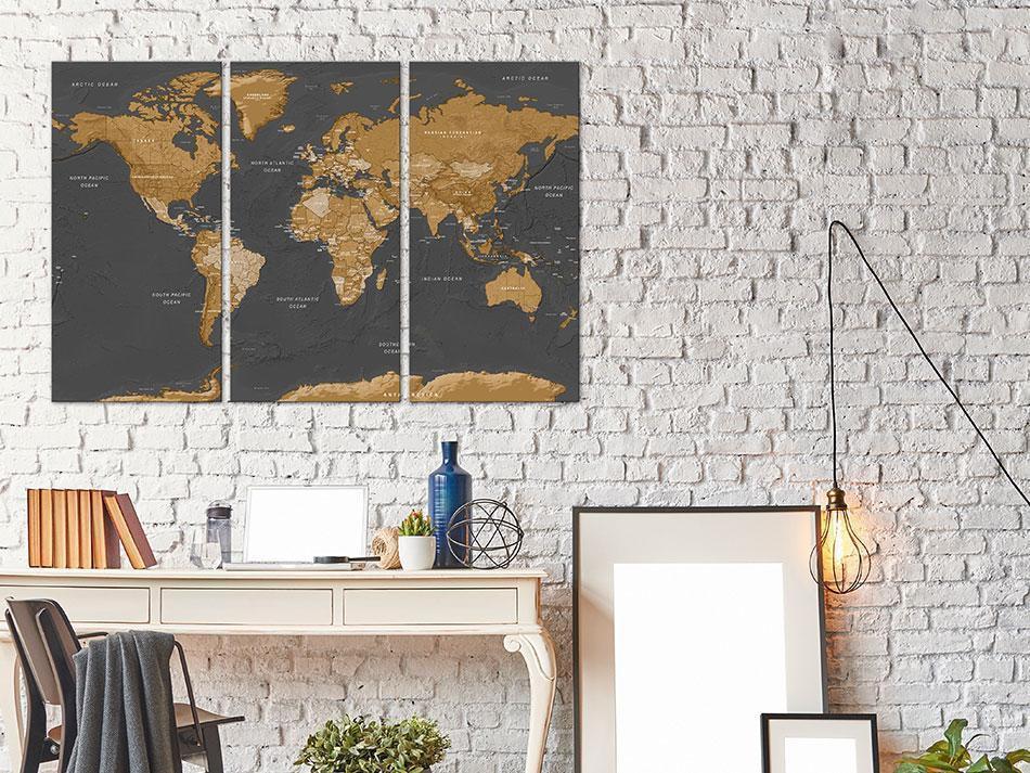 Leinwandbild - World Map: Modern Aesthetics Artgeist