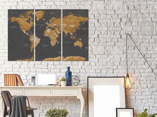 Leinwandbild - World Map: Modern Aesthetics Artgeist