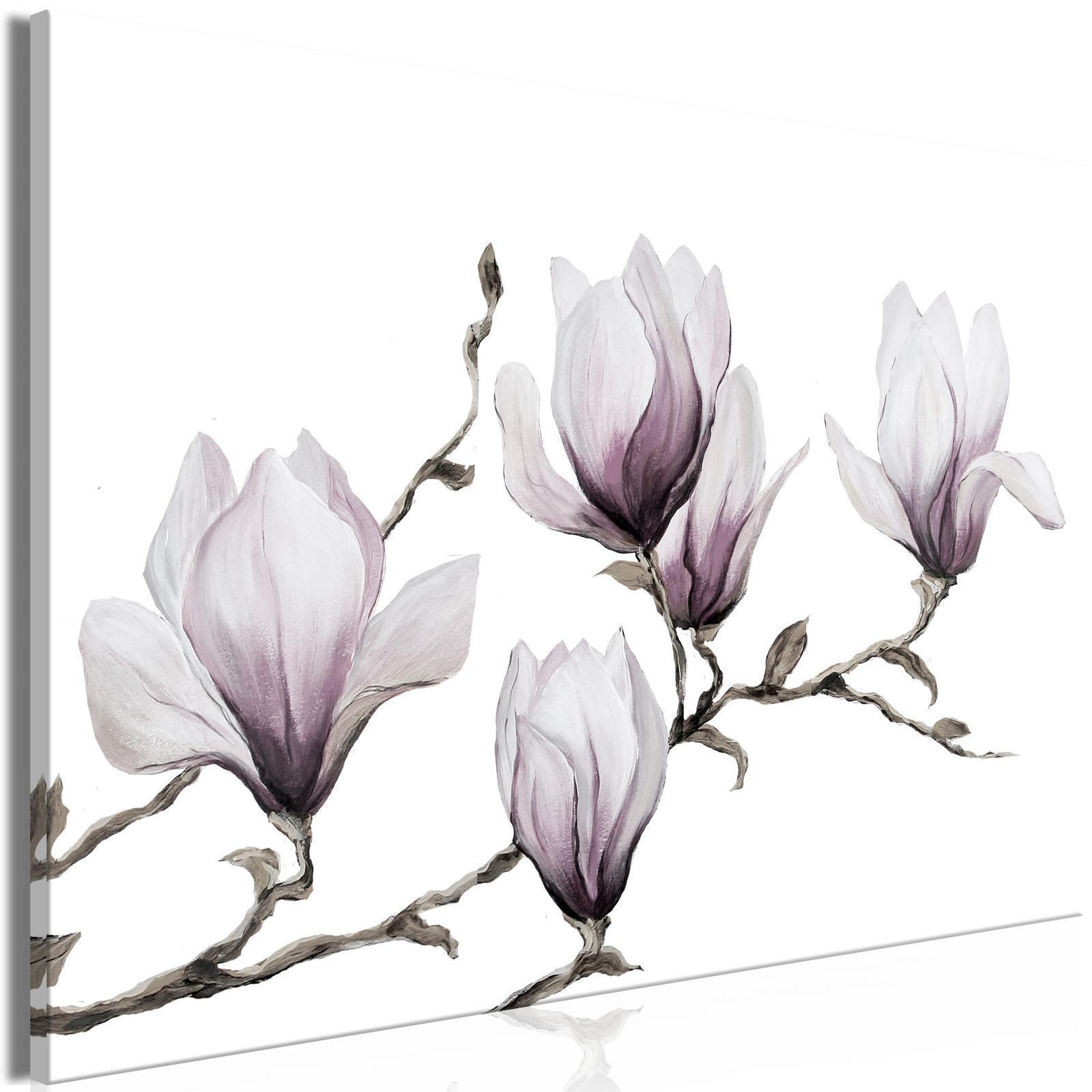 Leinwandbild - Painted Magnolias (1 Part) Wide Artgeist