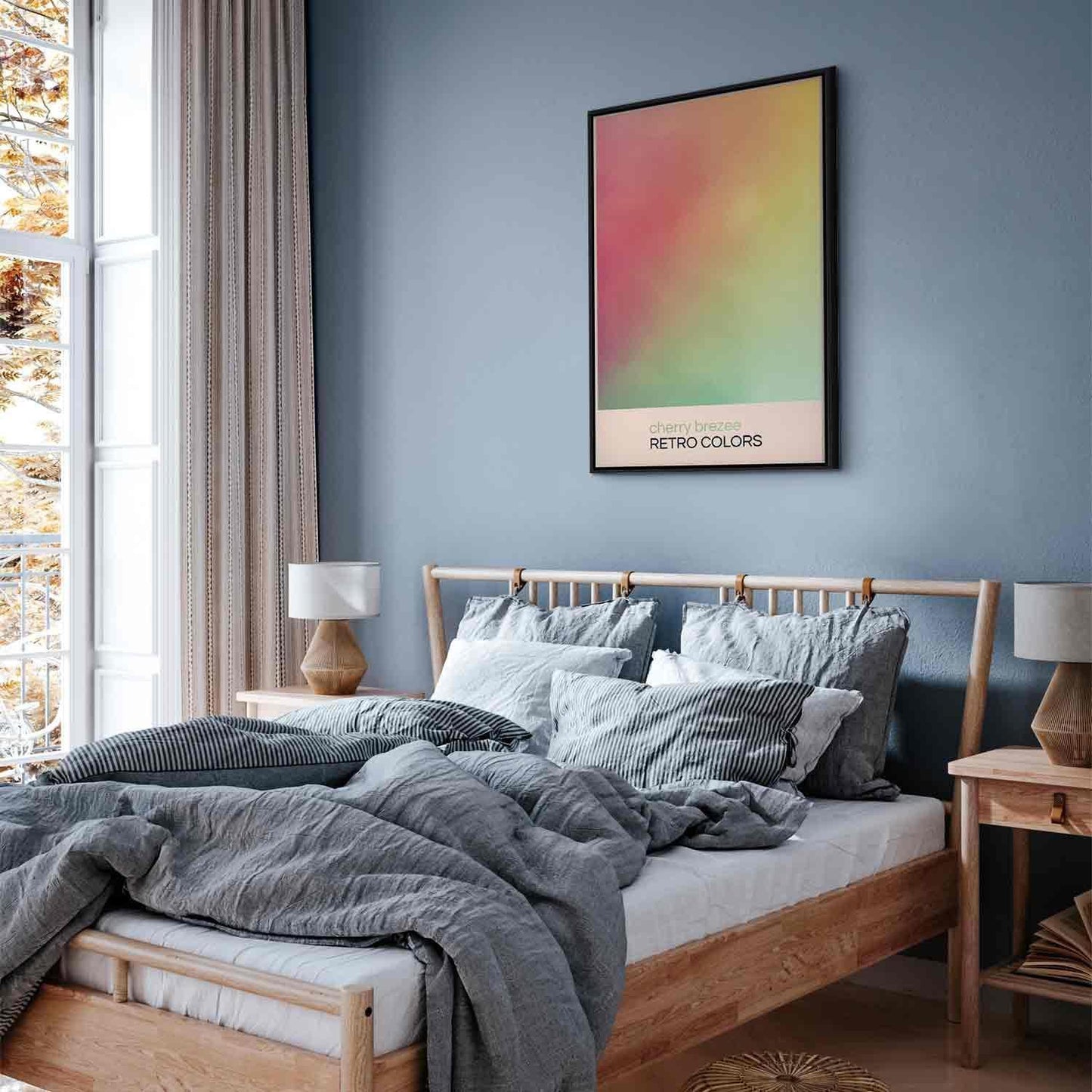 Leinwandbild - Cherry Breeze - Pastel Gradient in Delicate Retro Colors