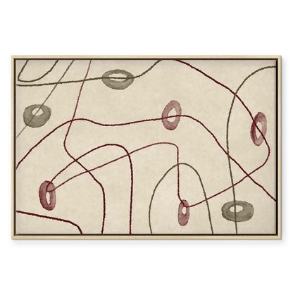 Leinwandbild - Lines and shapes – bead labyrinth on a pale washed background