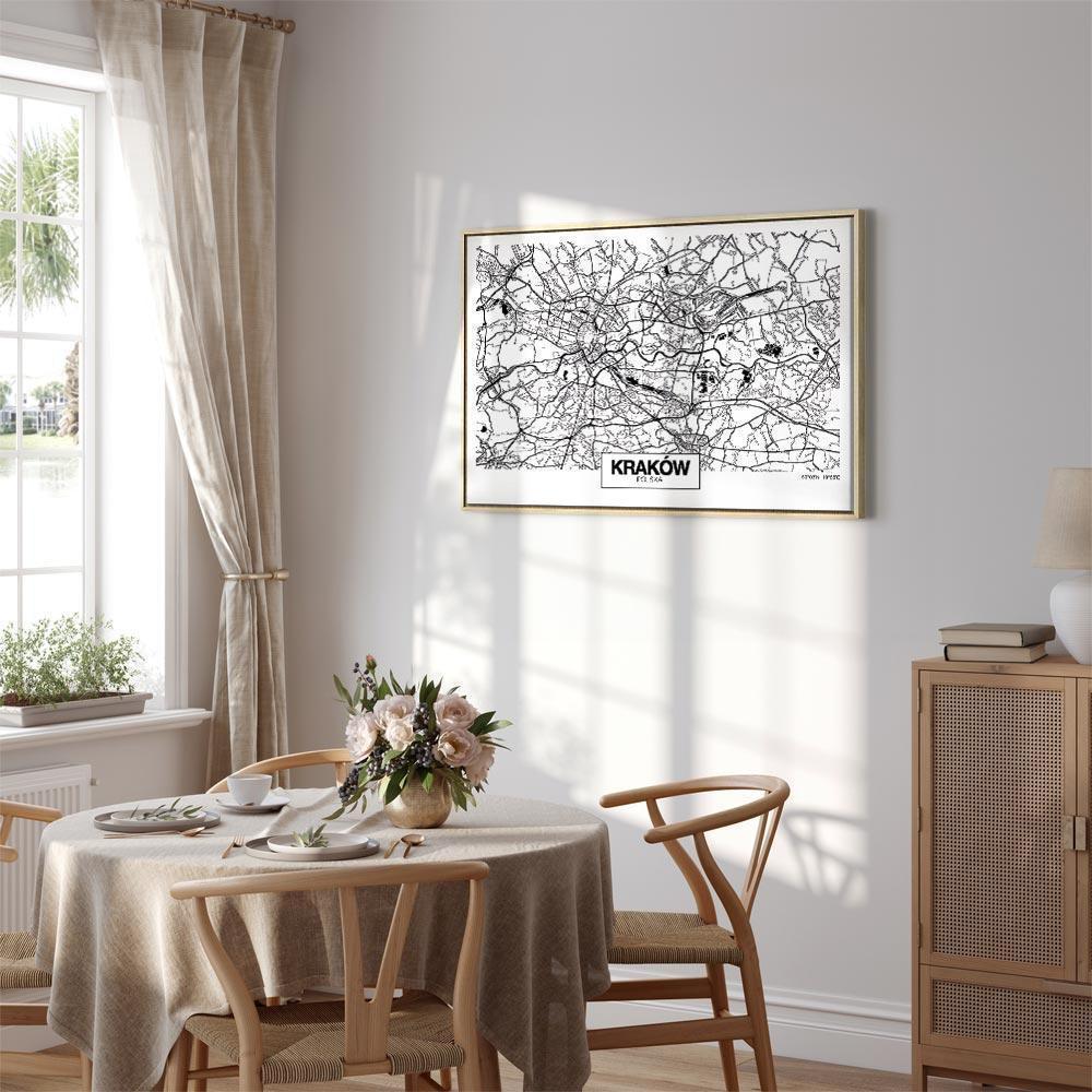 Leinwandbild - City Plan: Krakow (1 Part) Wide