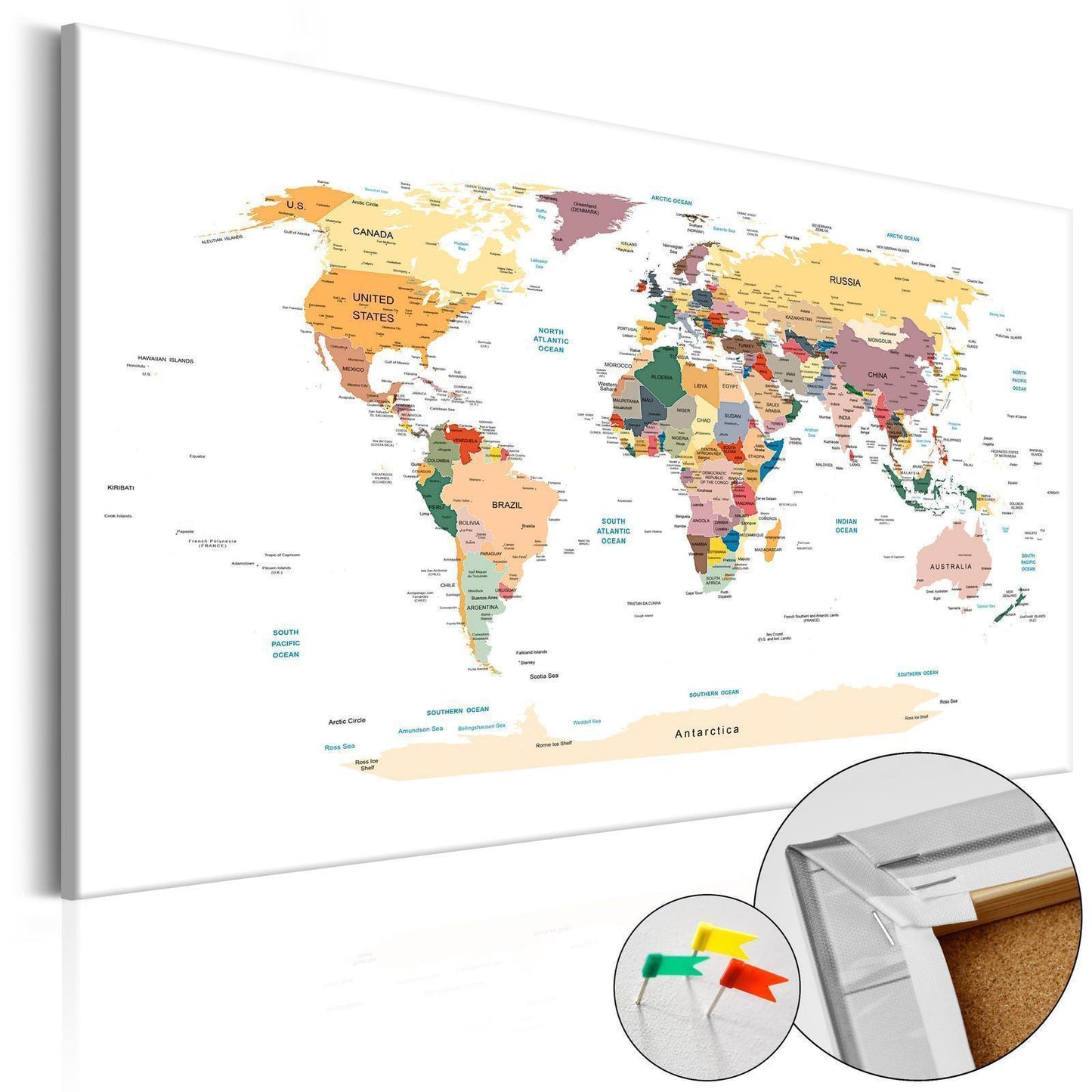 Korkbild - World Map